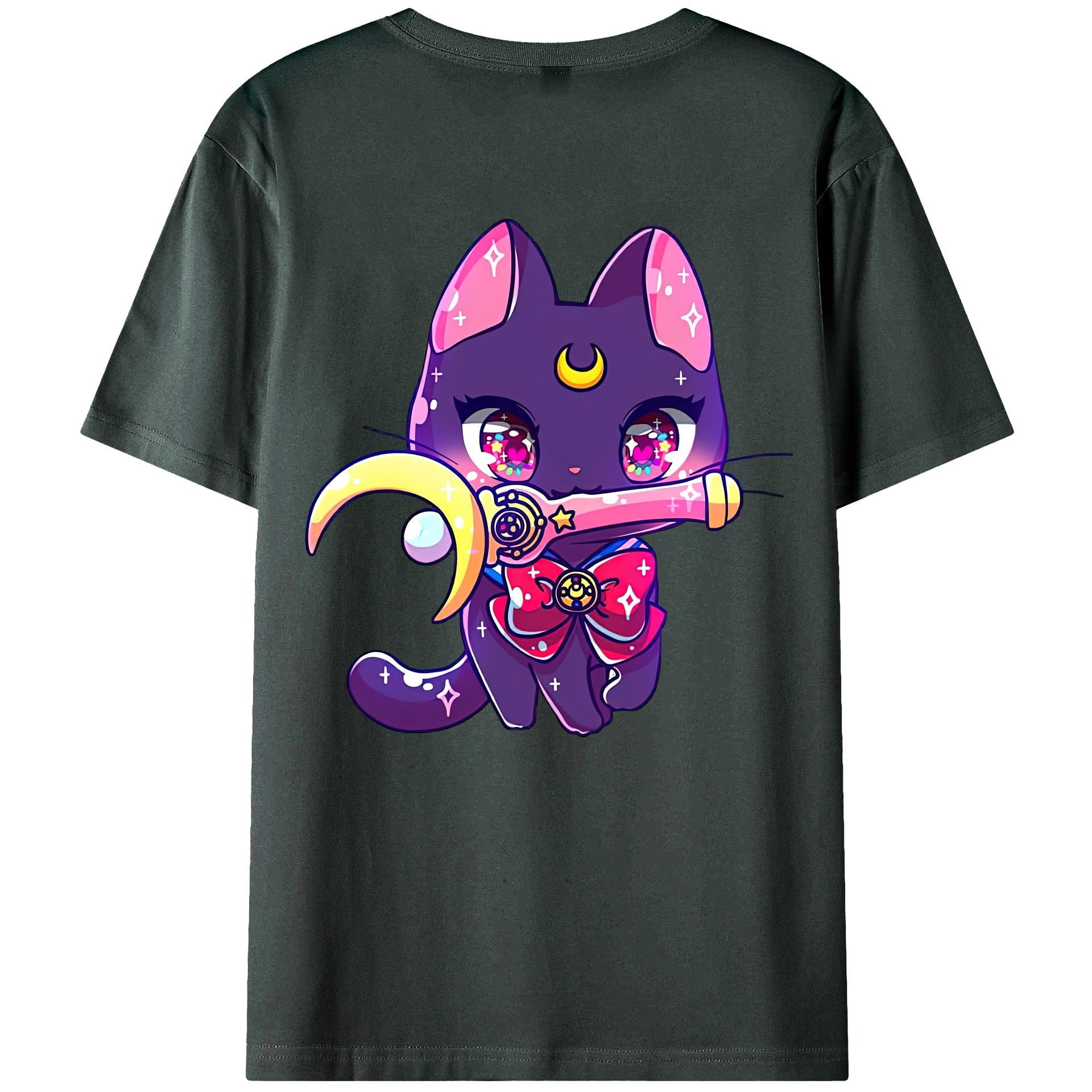 （画像用） 美少女戦士セーラームーン Sailor Moon 綿100％ メンズ半袖Tシャツ（バックプリント） 通気性